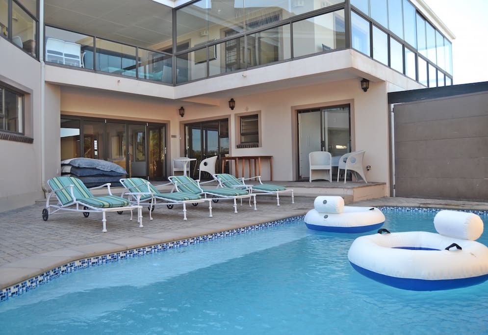Communal solar heated pool