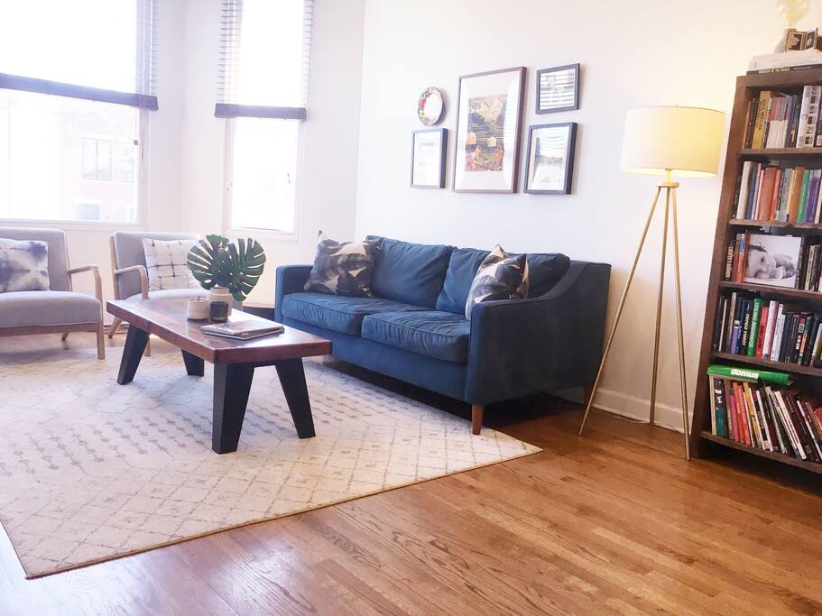 Our bright and open living room.