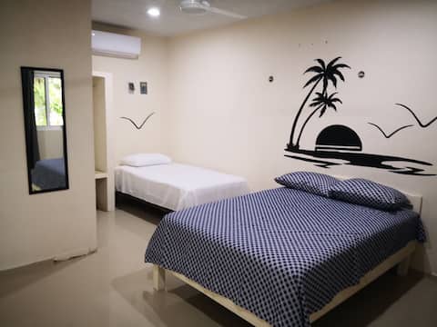 Habitación privada 4 holbox muy cerca de la playa