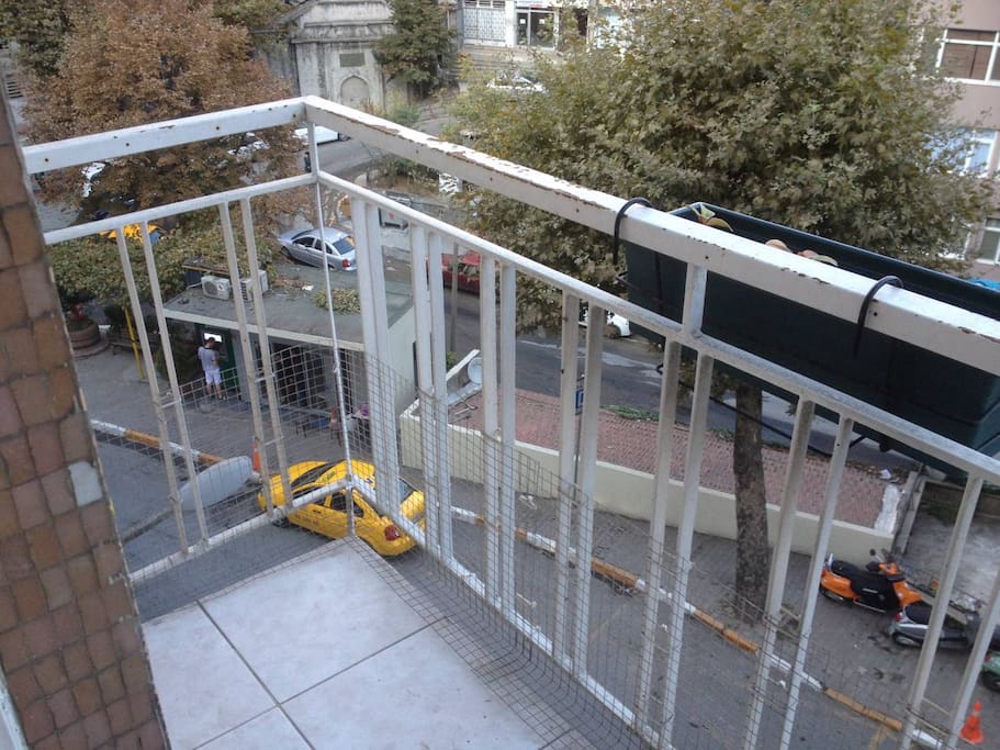 Balcony looking to the taxi station.