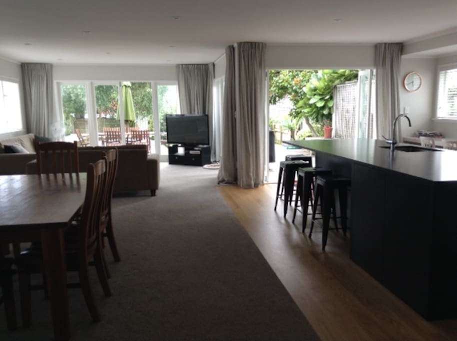 Large open plan living and dining