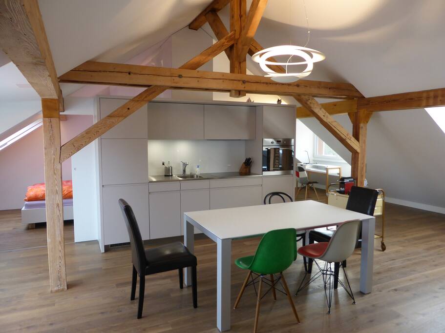 Open Space Dachwohnung, Wohnküche