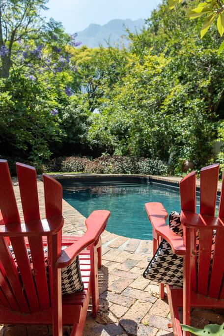 View of Devils Peak from the pool area.