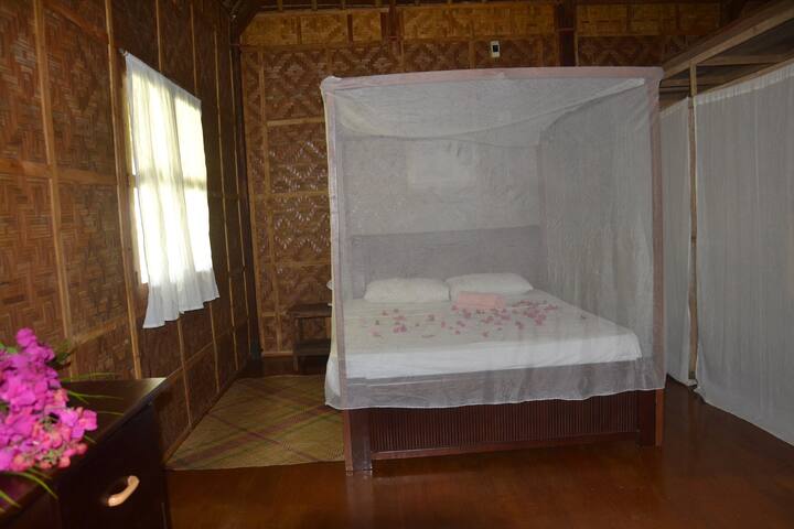 Bed 2 in the main bamboo house 