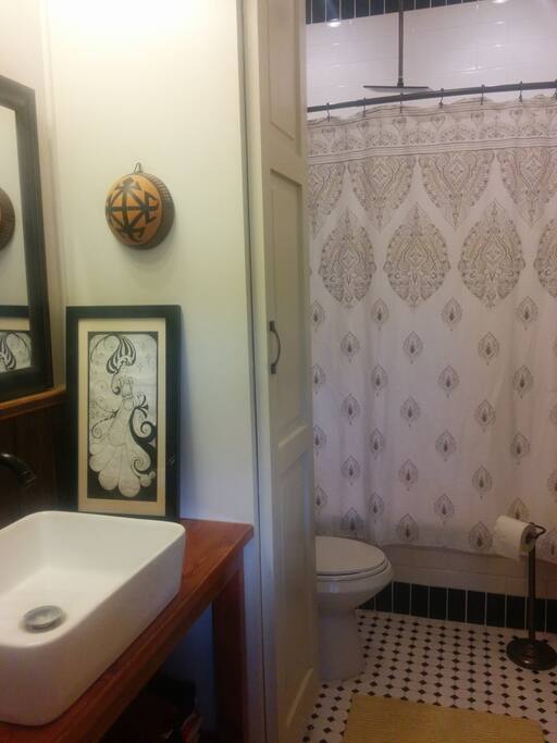 Overhead shower and jetted tub!