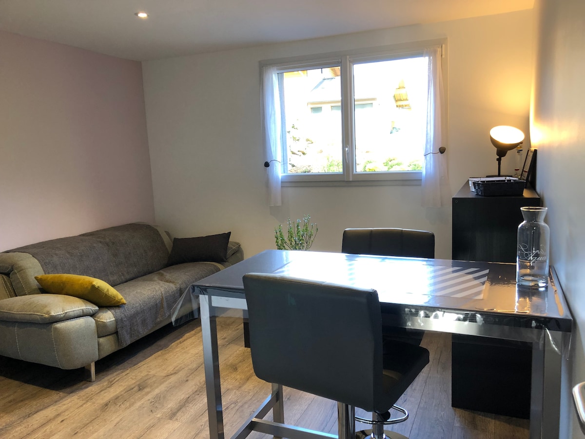 Beliebte Airbnb-Anzeige: 30 m2 2-room apartment, quiet & cozy, ground floor in Les Houches