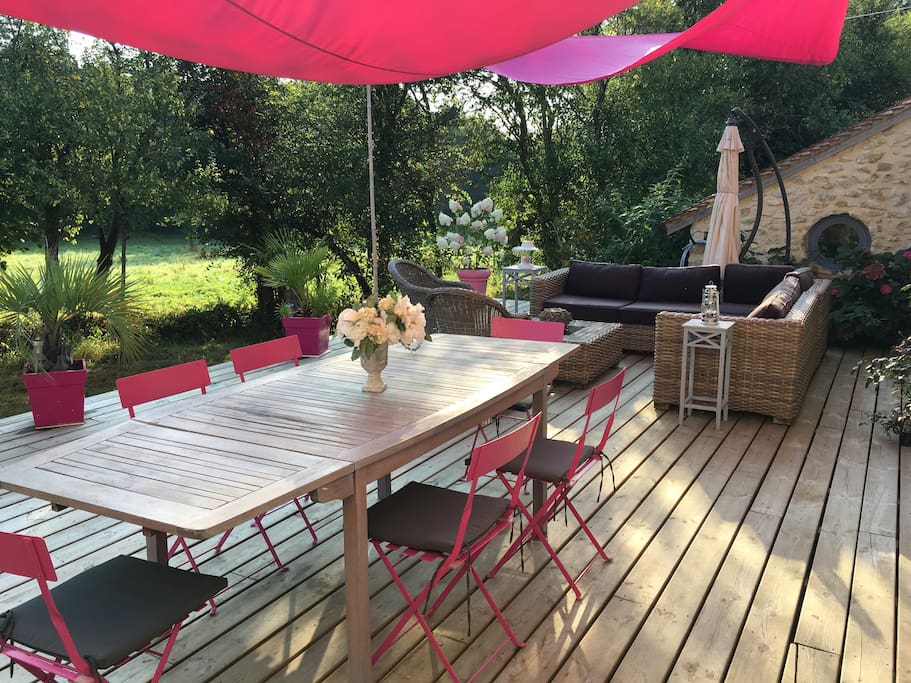 espace repas extérieur