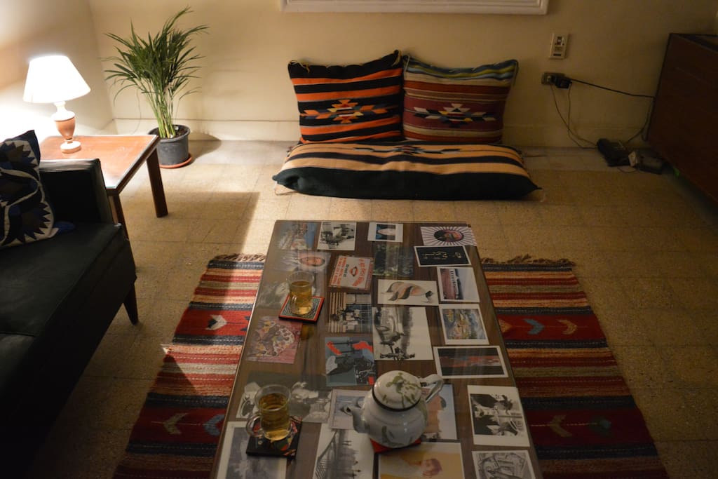 The living room at night