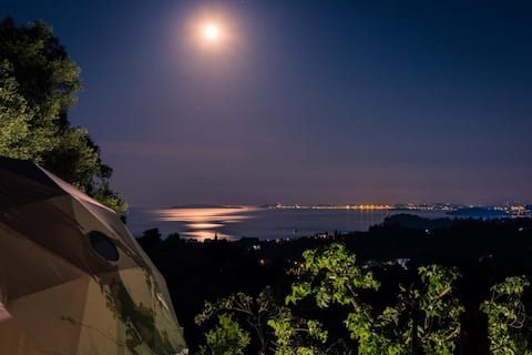 Luxury Dome Tent and Grounds with Sea View