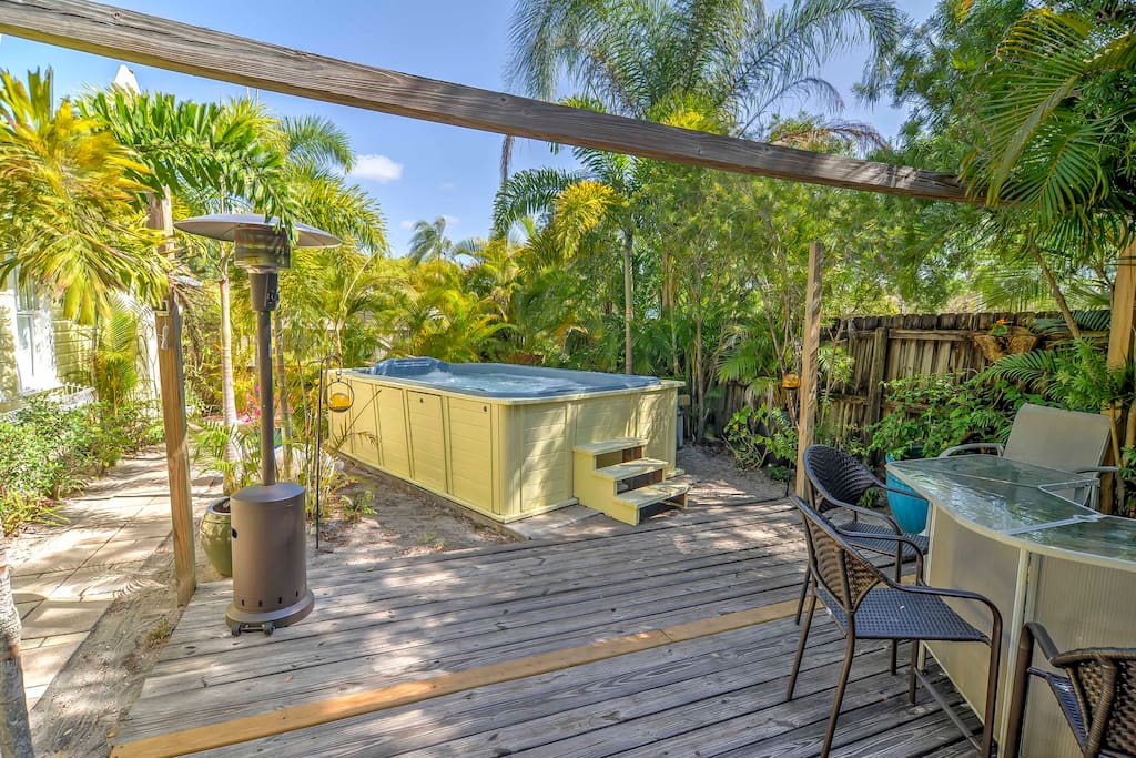 The property features shared access to a multi-lighted swim spa with waterfall!