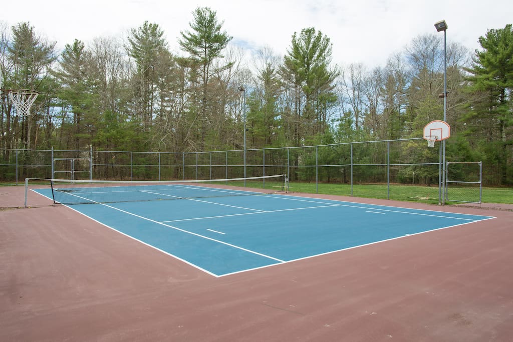 Tennis/basketball court resurfaced in 2015.
