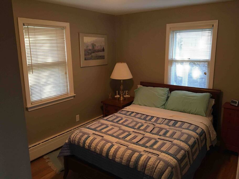 Second bedroom has a full size bed with closet