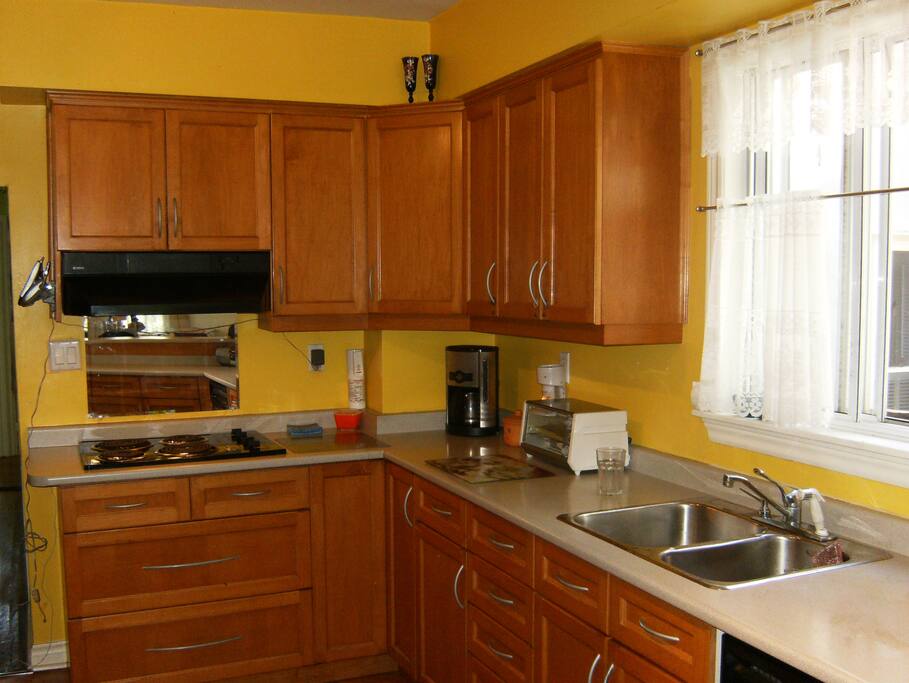 The is one side of the main floor kitchen. It is twice the size shown (and has a fridge, oven and dishwasher, not visible in photo)