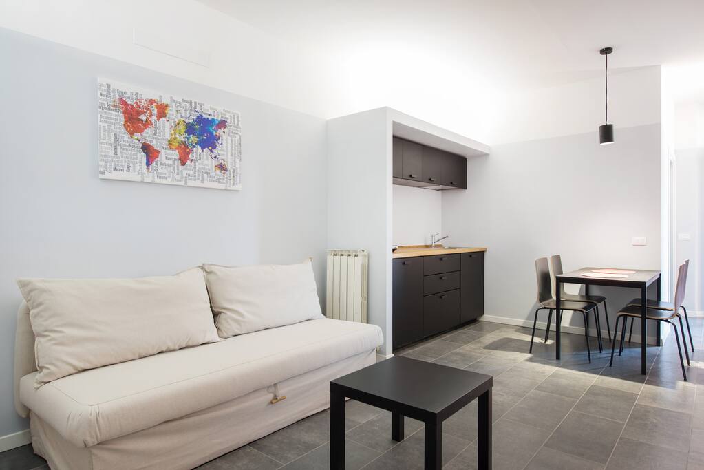 The Living room, The relax area & The Kitchen