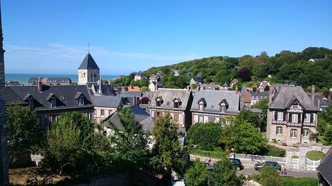 House with sea view and village in Veules-Les-Roses