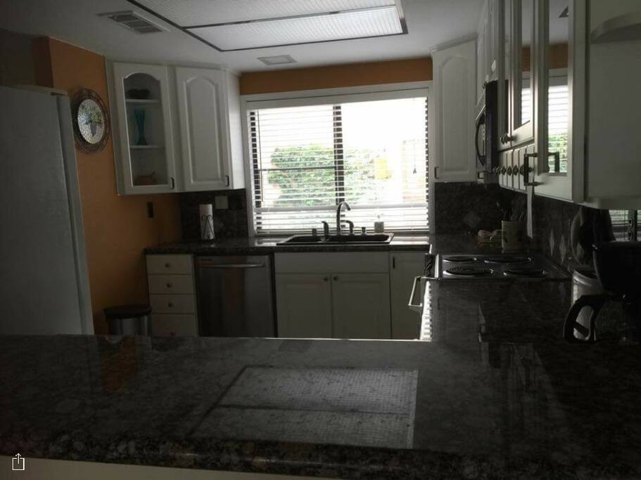 Breakfast nook view into kitchen