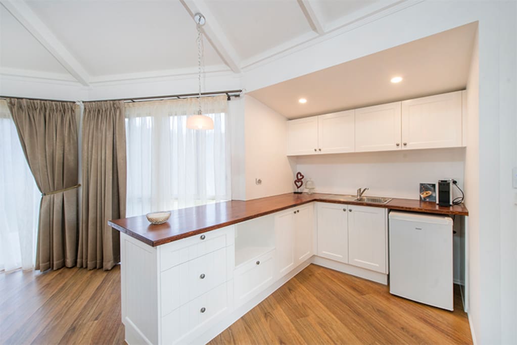 The kitchenette in the Suite