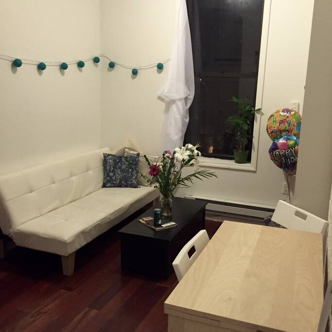 Living room with futon.