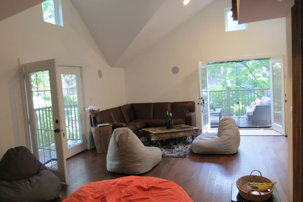 Comfy, ergonomically correct beanbag chairs throughout