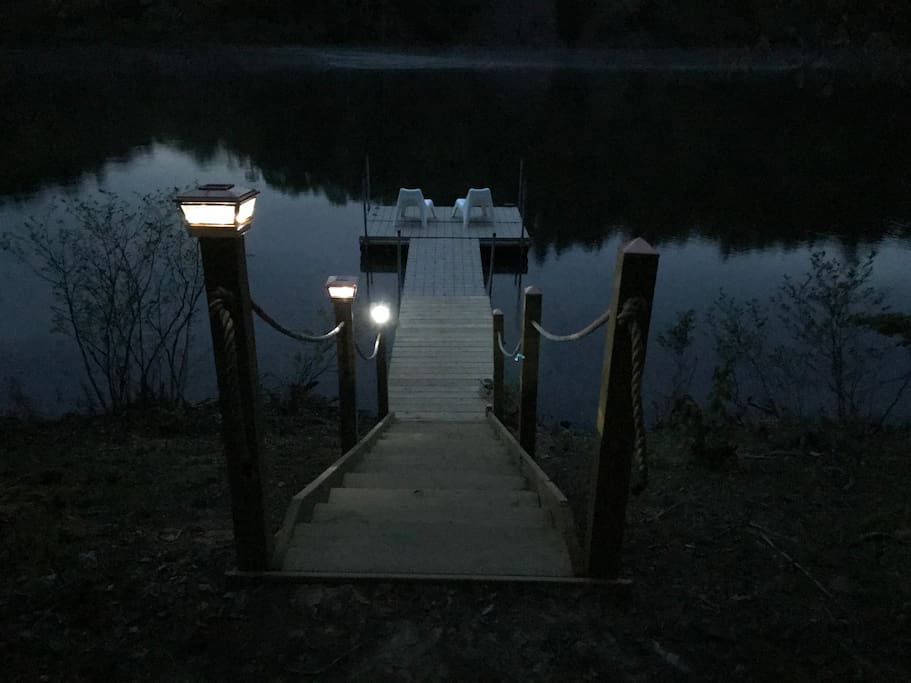 Evening on the lighted dock