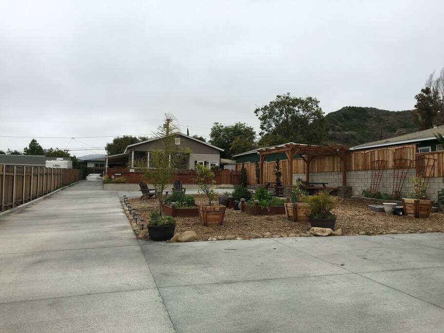 View of property from the entrance, parking shown onsite.
