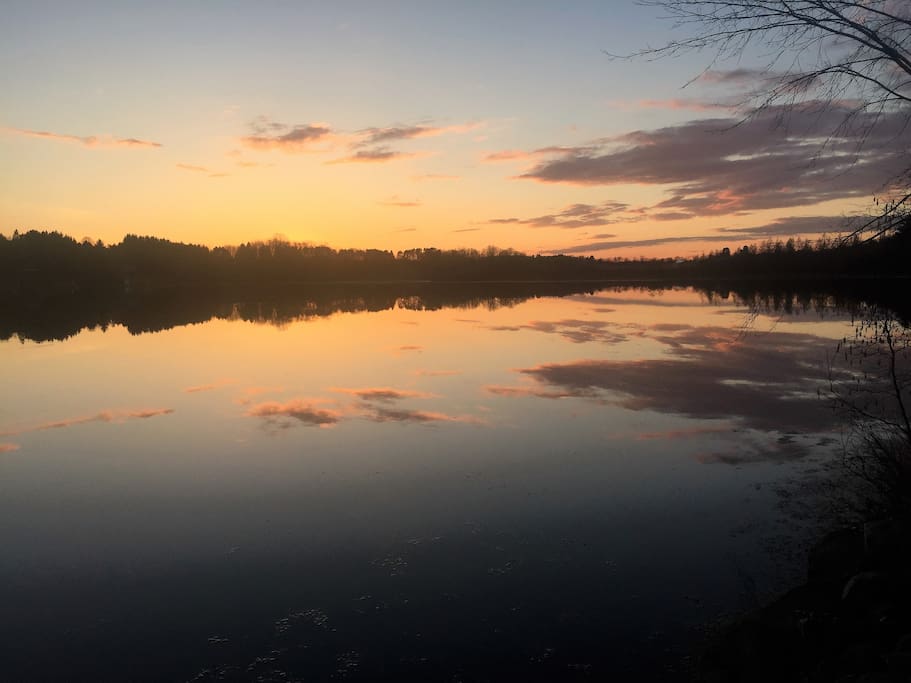 Property is west facing. Enjoy the sunset from one of our decks or the end of our dock.