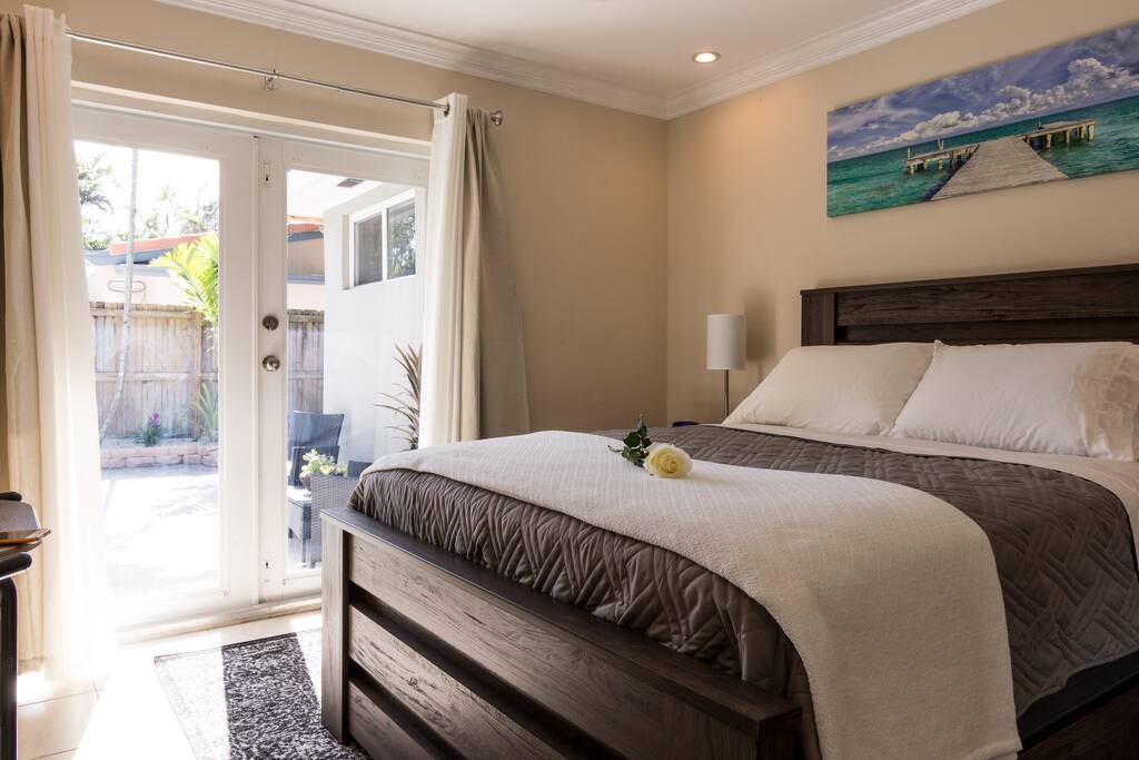 French doors to pool & patio