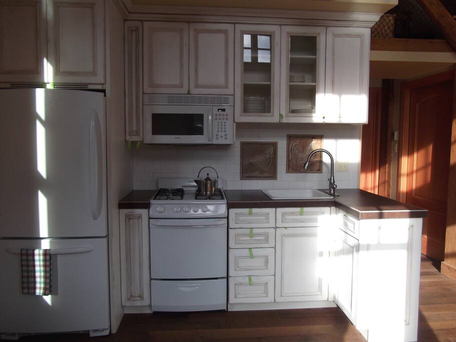Kitchenette with sun streaming in