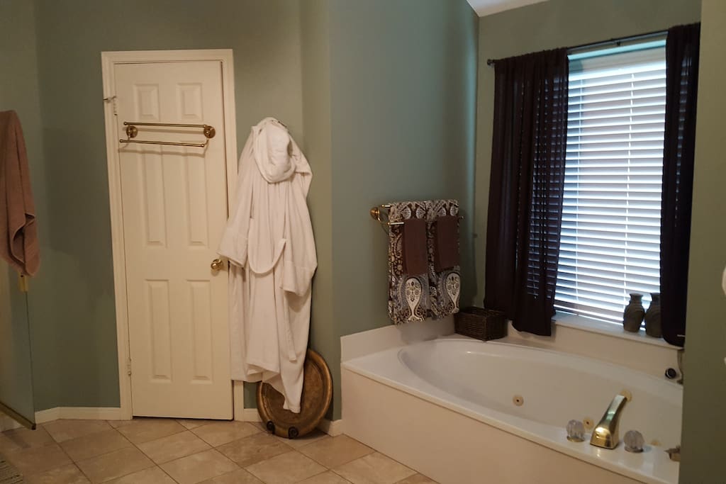 Master bath, garden tub and shower