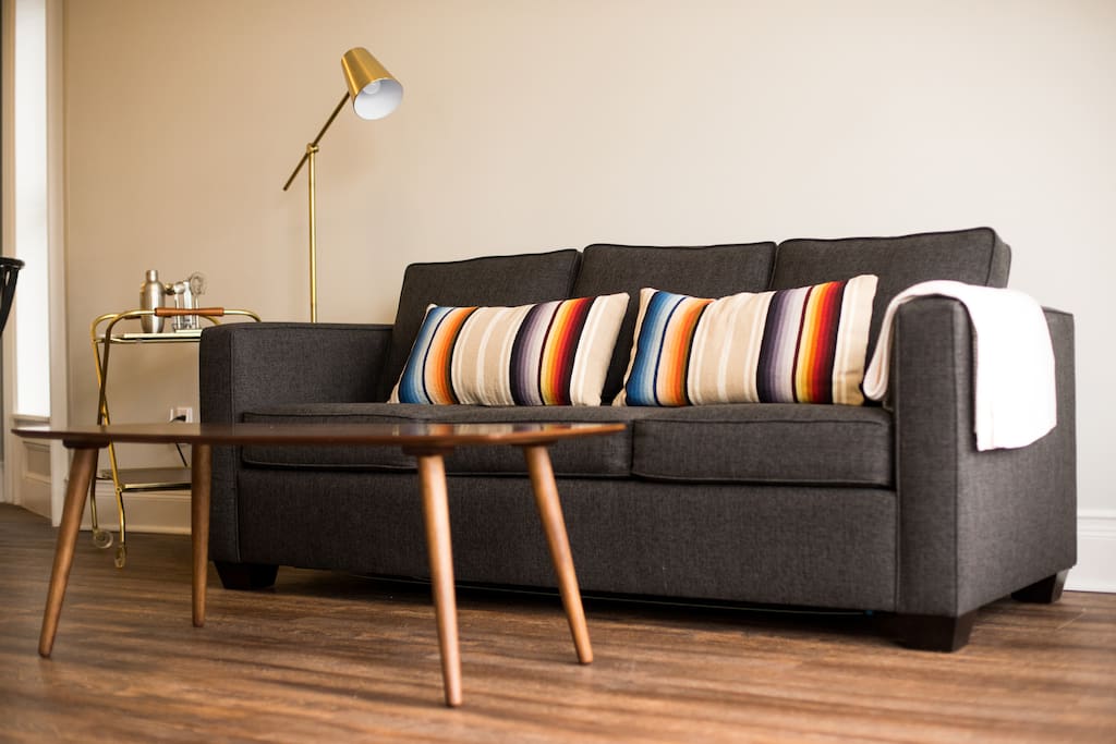 Furniture by Apt2b, accessories from The Citizenry and Schoolhouse Electric