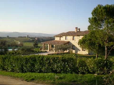 beautiful farmhouse with view