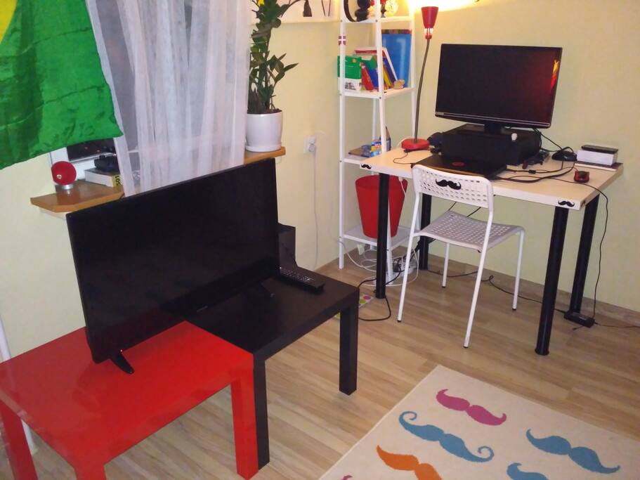 Smart TV and desk