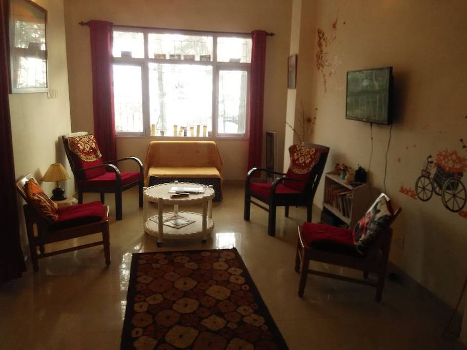 Living room (it has a TV, Google Chromecast, wifi and book library)