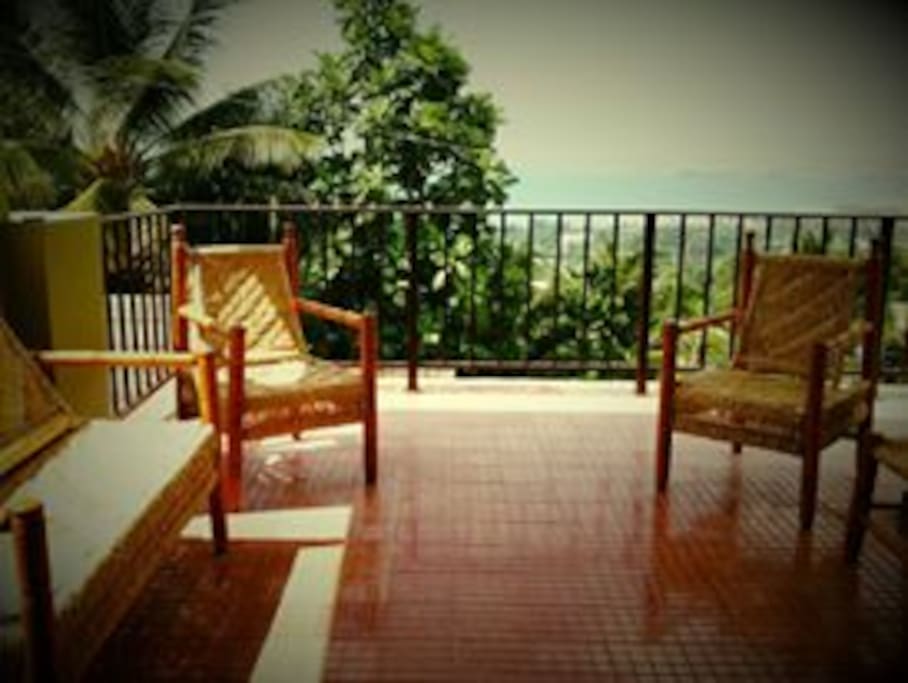 upstairs porch sitting area