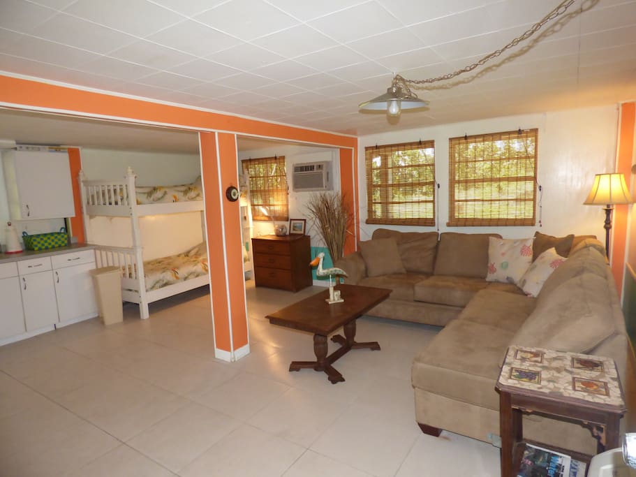 Bonus downstairs room sleeps an additional four guests.