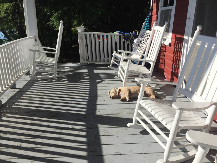 Rock on the front porch as the sun rises.