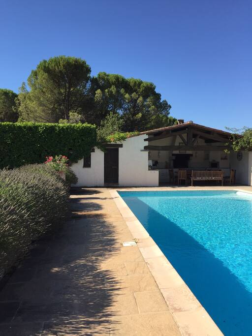 Summer kitchen adjacent to pool