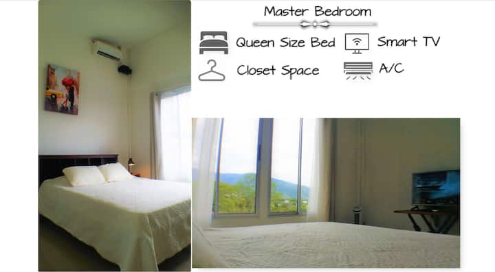 Fully equipped Master bedroom with a view