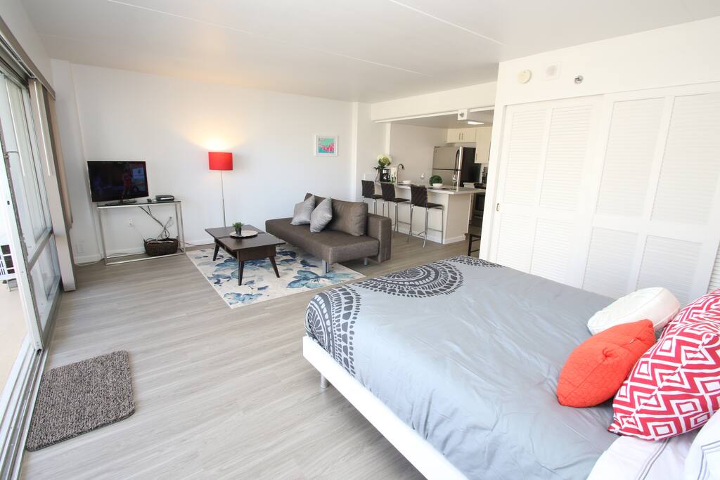 It used to be 1BR. Removed the sliding door. Very Spacious for a Studio.