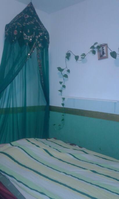 the bed