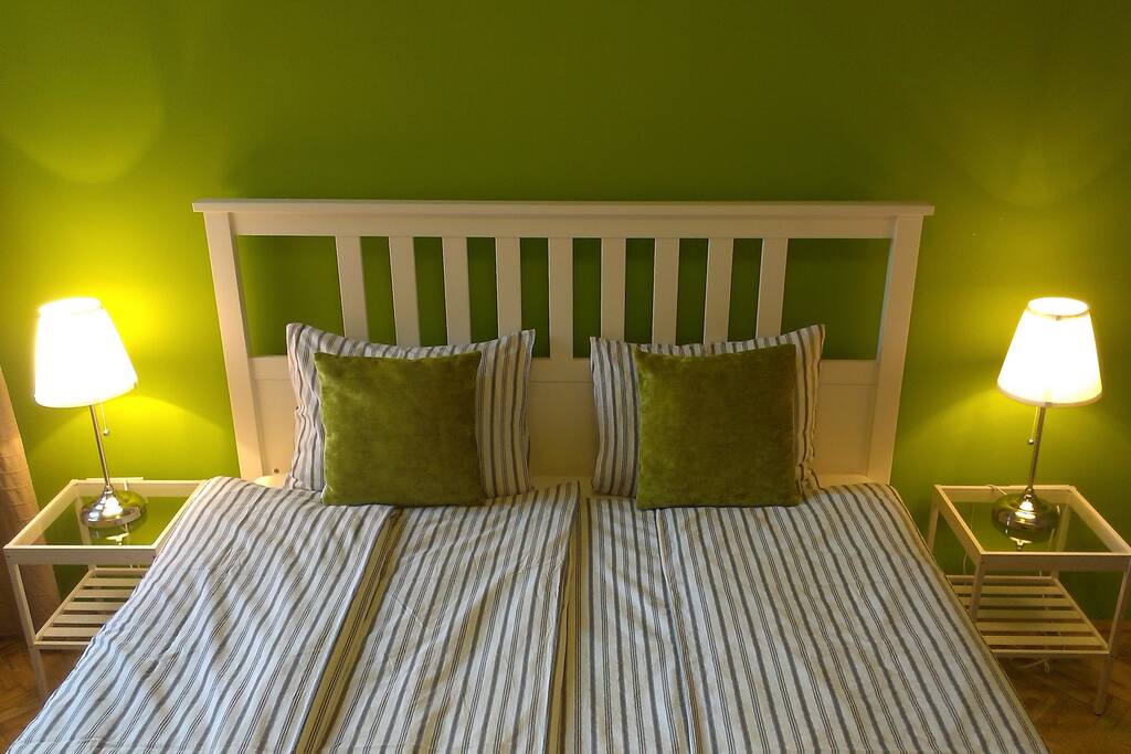 Queen-sized bed made for two people
