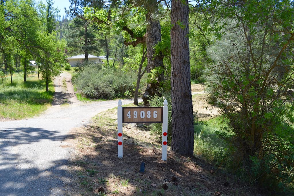49086 Cavin Lane! Downhill right turn onto gravel driveway.