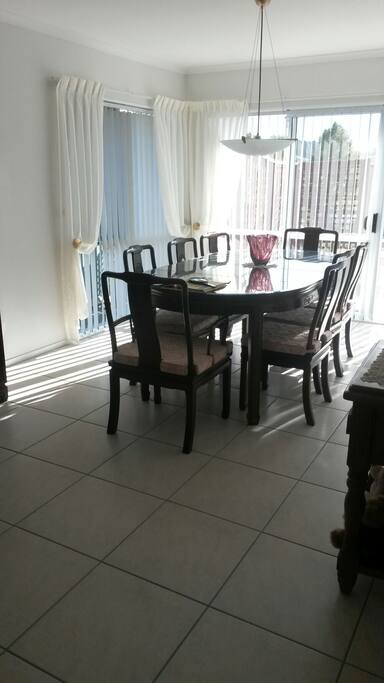 Elegant dining table seats 8