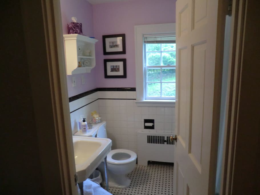 Your private bathroom is 4 steps away from your bedroom door. Has tub/shower and hair dryer.