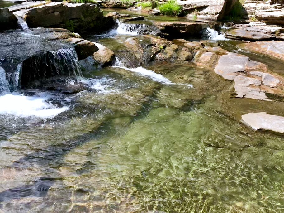 ..with a private waterfall..