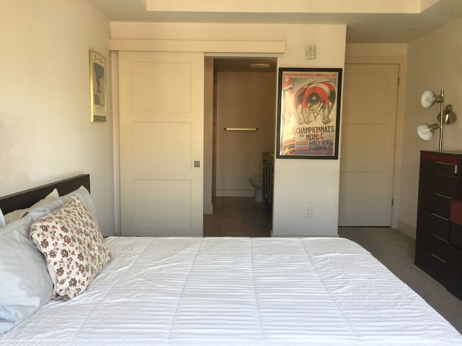Bedroom with bathroom view