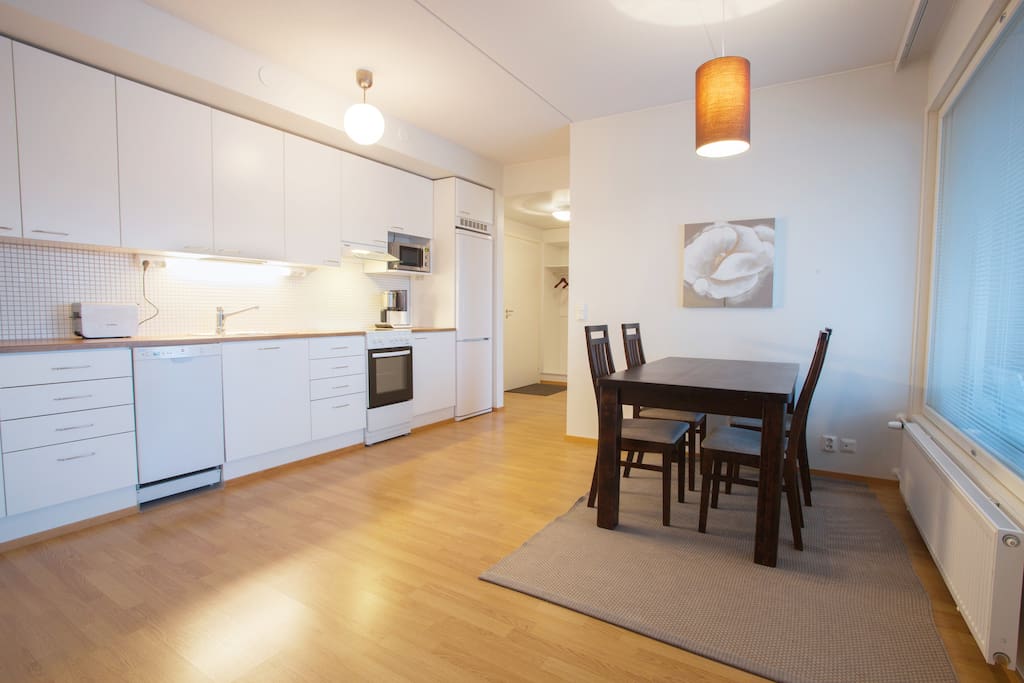 kitchen and dining area