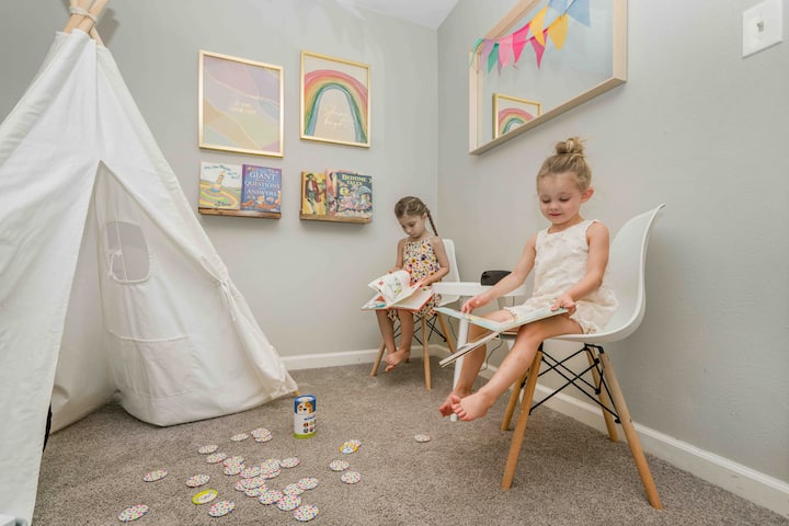 We're family friendly! Kids can enjoy a tent, games, & books. 