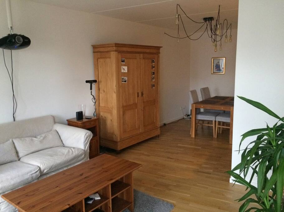 Living room + projector + fully extensible sleeping couch