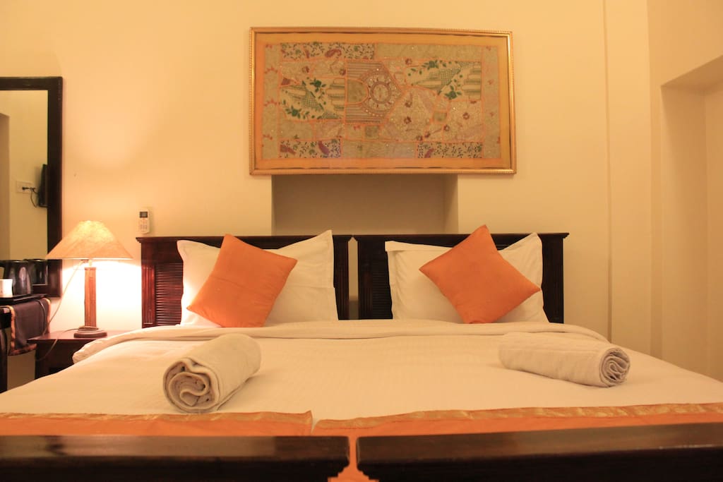 The comfortable bed